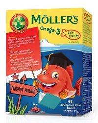 MOLLER´S Omega 3 Želé rybičky 1×45 tbl, žuvacie