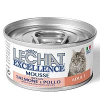 MONGE LECHAT EXCELLENCE MOUSSE Pena s lososom a kuracím mäsom pre dospelé mačky 85g