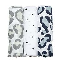 MOTHERHOOD Plienky mušelínové 3ks Dark Blue Ocelot 70x80 cm