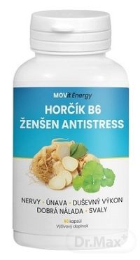 MOVit Horčík B6 Ženšen Antistress 1×60 cps, výživový doplnok