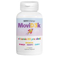 MOVit MoviD3k - Vitamín D3 pre deti, 800 I.U. 90 tabliet