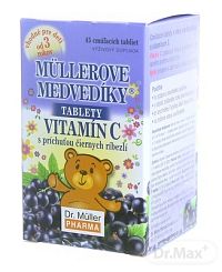 MÜLLEROVE medvedíky - vitamín C 1×45 tbl, s príchuťou čiernych ríbezlí