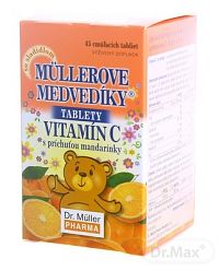 MÜLLEROVE medvedíky - vitamín C tbl s príchuťou mandarínky 45 ks