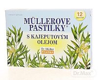 MÜLLEROVE PASTILKY S KAJEPUTOVÝM OLEJOM 1×12 ks, ťažkosti v hrdle