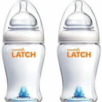 MUNCHKIN LATCH,  Set Dojčenských fliaš s antikolikovým ventilom, 240ml, od 0m+, 2ks