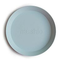 Mushie okrúhly tanier, powder blue 1×2 ks, okrúhle taniere