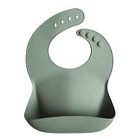 Mushie silikónový podbradník cambridge blue 1×1 ks, podbradník