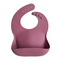 Mushie silikónový podbradník dusty rose 1×1 ks, podbradník