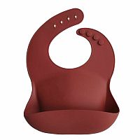 Mushie silikónový podbradník raw sienna 1×1 ks, podbradník