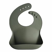 Mushie silikónový podbradník silver sage 1×1 ks, podbradník