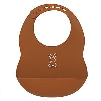 NATTOU Podbradník silikónový so zapínaním terakotový bez BPA 1x1ks