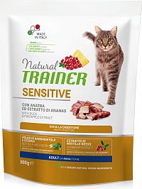 Natural Trainer Cat Sensitive Kačka 1×300 g, granule pre dospelé mačky
