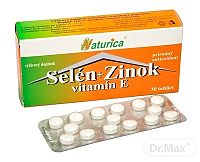 Naturica SELÉN + ZINOK, vitamín E 1×30 tbl, výživový doplnok