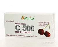Naturica VITAMÍN C 500 mg so zinkom 1×30 tbl, cmúľacie