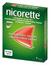 Nicorette invisipatch 10 mg/16 h transder. náplasť emp tdm (vre.koextr.cykloolef.kopolymér) 1x7 ks