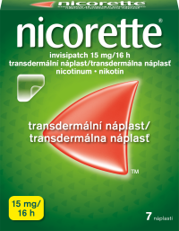 Nicorette invisipatch 15 mg/16 h transder. náplasť emp tdm (vre.koextr.cykloolef.kopolymér) 1x7 ks