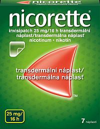 Nicorette invisipatch 25 mg/16 h náplasť 7 kusov