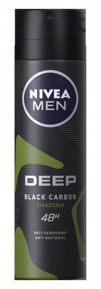 NIVEA MEN Anti-perspirant DEEP AMAZONIA sprej, 48H, black carbon 1x150 ml