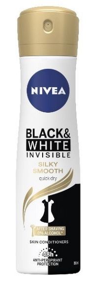NIVEA SPREJ ANTIPERSPIRANT Black & White Invisible Silky Smooth 150 ml sprej antiperspirant