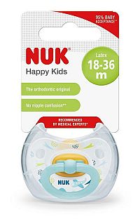NUK CUMLÍK CLASSIC HAPPY KIDS V3-Latex utišujúci, veľkosť 3 (od 18. m), rôzne farby, 1x1 ks