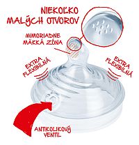 NUK CUMLÍK na fľašu Nature Sense V2, M sací, otvor M, veľkosť 2 (6-18 mesiacov), silikón, 1x2 ks