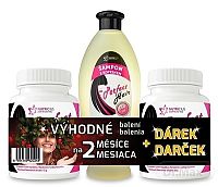 Nutricius Perfect Hair new Duo tbl (metionín 500 mg) 2 x 100 g + Perfect Hair šampón s kofeínom 550 ml darčeková sada