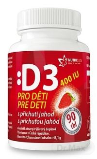 NUTRICIUS Vitamín D3 pre deti 400 IU 1×90 ks, vitamíny