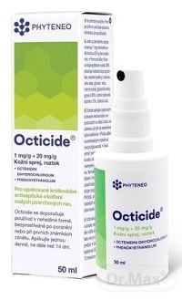 Octicide 1 mg/g + 20 mg/g dermálny roztokový sprej 1×50 ml, roztokový sprej
