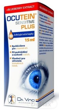 OCUTEIN SENSITIVE PLUS - DA VINCI 1×15 ml, zvlhčujúce očné kvapky