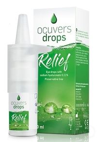 Ocuvers drops Relief očné kvapky 1×10 ml, s obsahom hyaluronátu sodného 0,21 %
