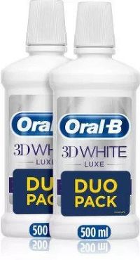 Oral B 3D White Luxe Perfection Ústna Voda Duo pack 2 x 500ml, Bez Alkoholu 1×1 ks, balenie ústnych vôd