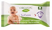 Organyc Vlhčené obrúsky pre deti “Sweet Caress” zo 100% organickej bavlny Vlhčené obrúsky pre deti “Sweet Caress” zo 100% organickej bavlny - 60ks