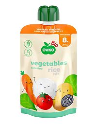 OVKO Bio Príkrm Zeleninová zmes s ryžou 1×90 g, zeleninová kapsička