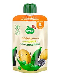 OVKO Bio Príkrm Zemiak Hrášok Cuketa 1×90 g, zeleninová kapsička