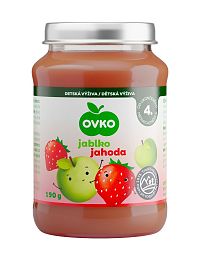 OVKO Detská výživa Jablko Jahoda 1×190 g, ovocný príkrm