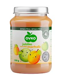 OVKO Detská výživa Jablko Marhuľa 1×190 g, ovocný príkrm