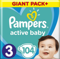 Pampers Active Baby 3 (6-10kg) 104ks 1×104 ks, (6-10kg)
