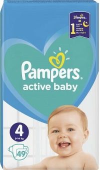 Pampers Active Baby 4 (9-14kg) 49ks 1×49 ks, (9-14kg)