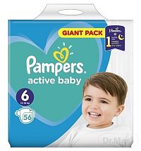 Pampers Active Baby Giant Pack 6 ExtraLarge 1×56 ks, detské plienky