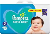 Pampers Active Baby GP 3 MIDI 6-10KG 104KS 1×104 ks, veľkosť S3, detské plienky