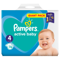 Pampers Active Baby GP 4 MAXI 8-14KG 76KS 1×76 ks, veľkosť S4, detské plienky