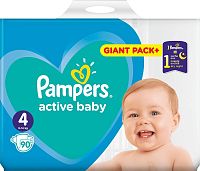 Pampers Active Baby GPP S4 90KS 1×90 ks, veľkosť S4, detské plienky