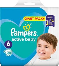 Pampers Active Baby GPP S6 68KS 1×68 ks, veľkosť S6, detské plienky