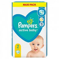 PAMPERS ACTIVE BABY MP S2 4-8KG 72 ks