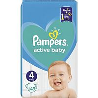 Pampers Active Baby VP 4 MAXI 9-14KG 49KS 1×49 ks, veľkosť VP 4 Maxi, detské plienky