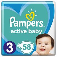 Pampers Active Baby VP S3 58KS 1×58 ks, veľkosť VP S3, detské plienky
