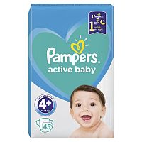 Pampers Active Baby VP S4+ 45KS 1×45 ks, veľkosť VP S4+, detské plienky
