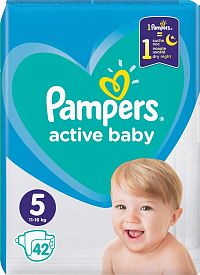 Pampers Active Baby VP S5 42KS 1×42 ks, veľkosť VP S5, detské plienky