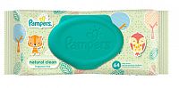 PAMPERS baby wipes NATURAL CLEAN vlhčené obrúsky, plast. otváranie (inov.2016) 1x64 ks
