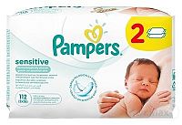 PAMPERS baby wipes SENSITIVE Economy 2 vlhčené obrúsky 2x56 (112 ks)